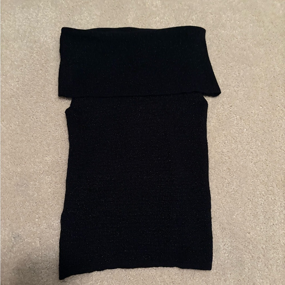 Black Off-Shoulder Knit Top